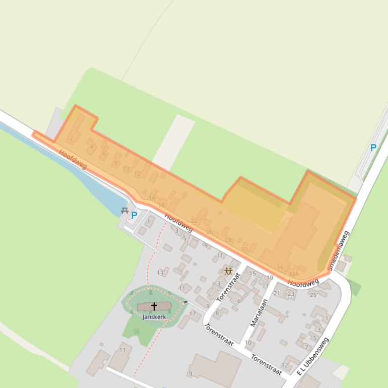 Kaart van postcodegebied 9992TT.