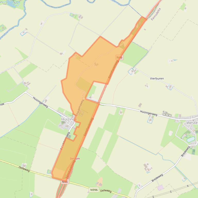 Kaart van postcodegebied 9992VA.