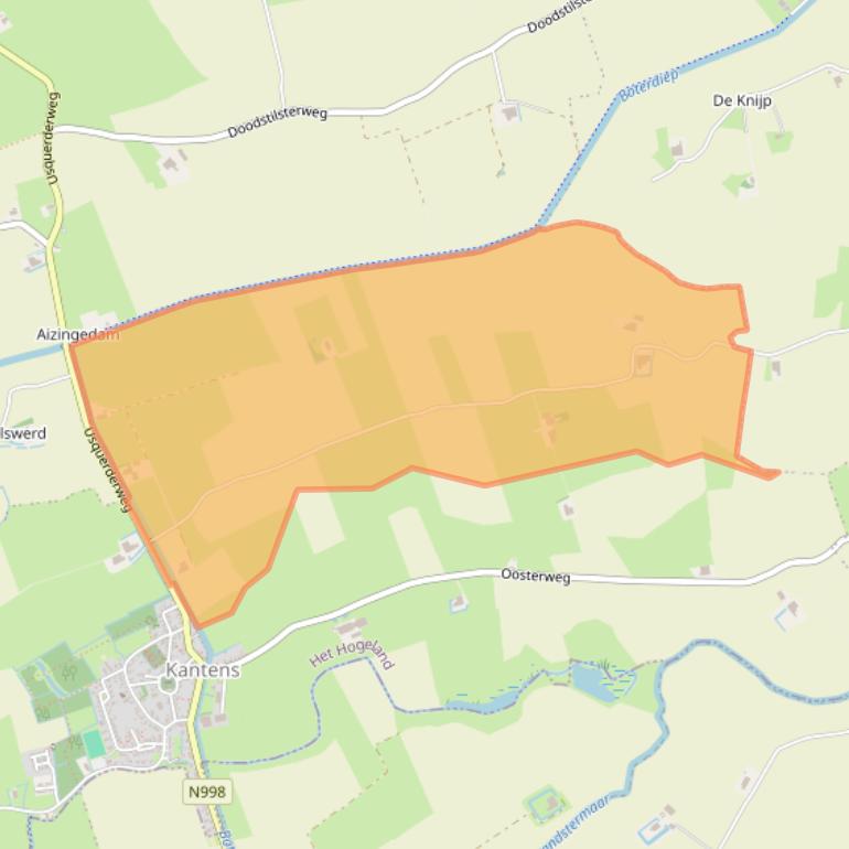 Kaart van postcodegebied 9995NE.