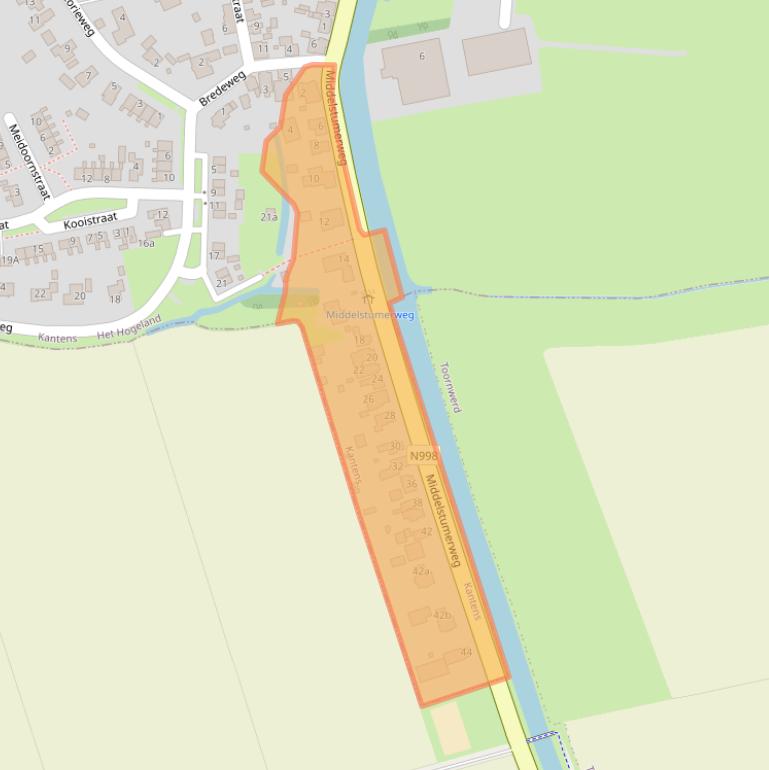 Kaart van postcodegebied 9995PZ.