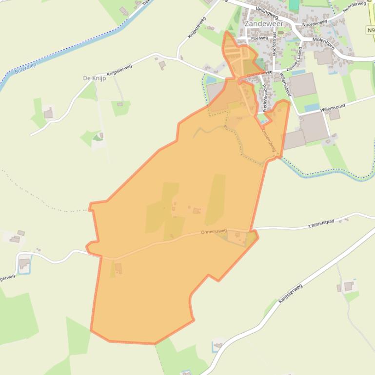 Kaart van postcodegebied 9997NE.