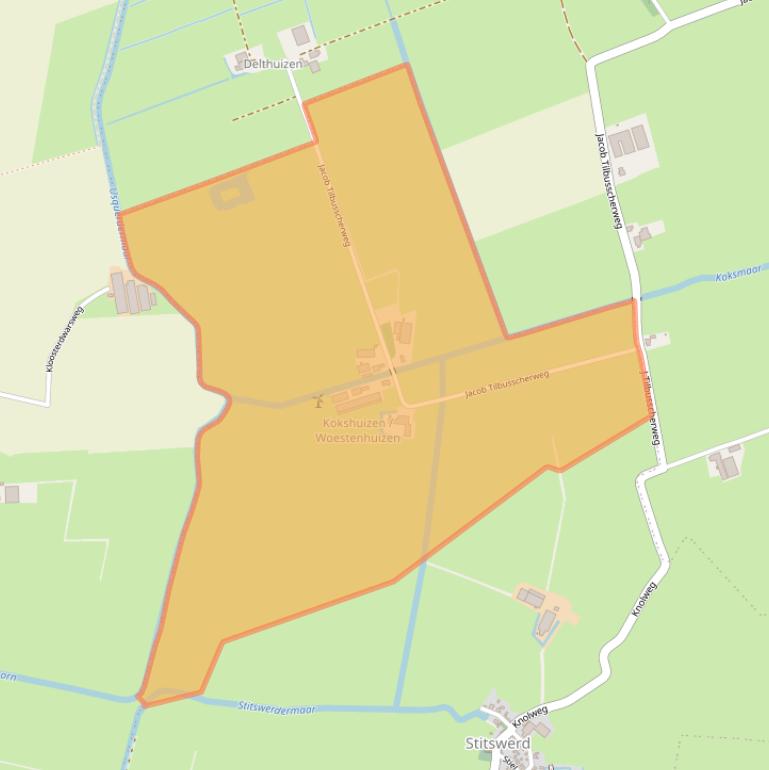 Kaart van postcodegebied 9999XB.