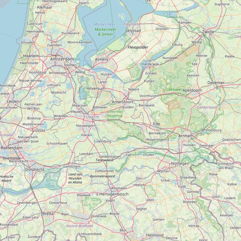 Kaart van postcodegebied 9999ZZ.