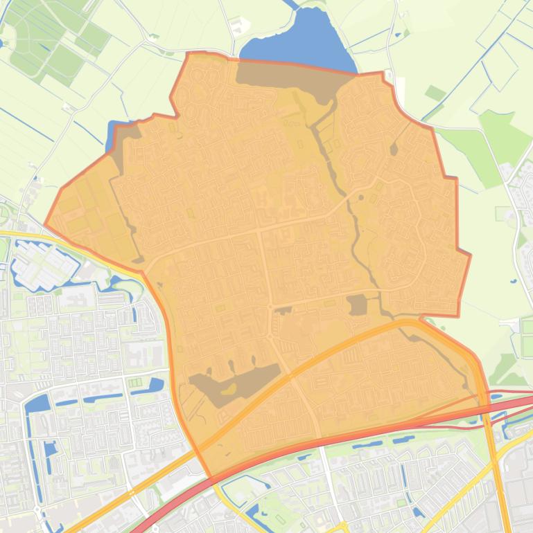 Kaart van de wijk Aa-landen.