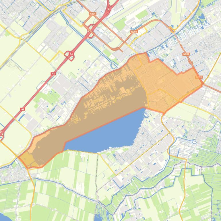 Kaart van de wijk Aalsmeer.