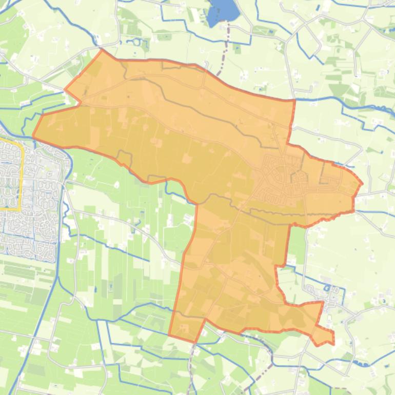 Kaart van de wijk Achterveld.