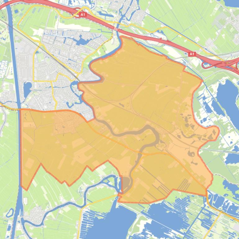 Kaart van de wijk Aetsveld/Oostelijke Vechtoever.