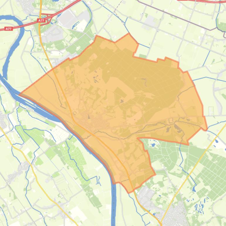 Kaart van de wijk Afferden.