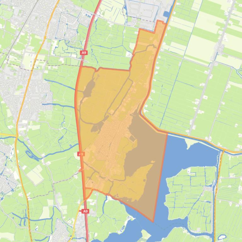 Kaart van de wijk Akersloot.
