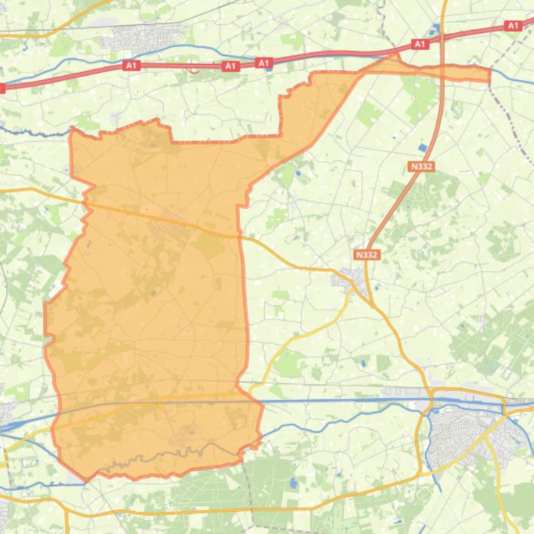 Kaart van de wijk Almen-Harfsen.