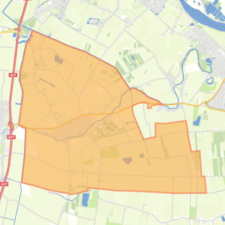 Kaart van de wijk Almkerk.