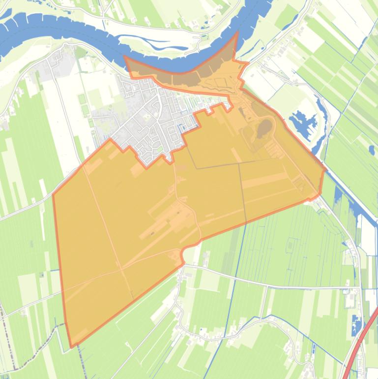 Kaart van de wijk Ameide buitengebied.