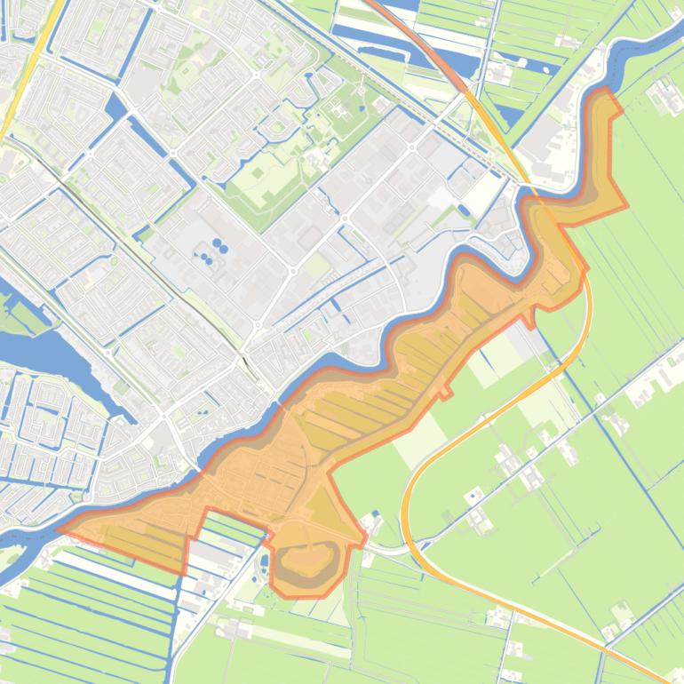 Kaart van de wijk Amstelhoek.