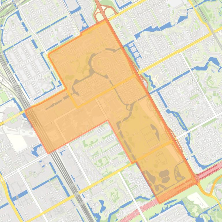 Kaart van de wijk Amsterdamse Poort en omgeving.