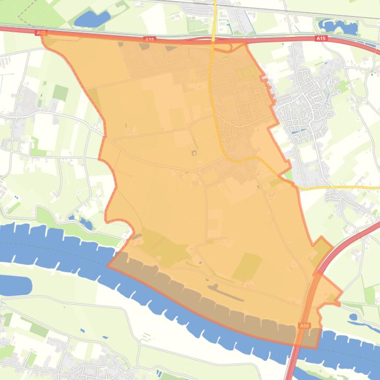 Kaart van de wijk Andelst.