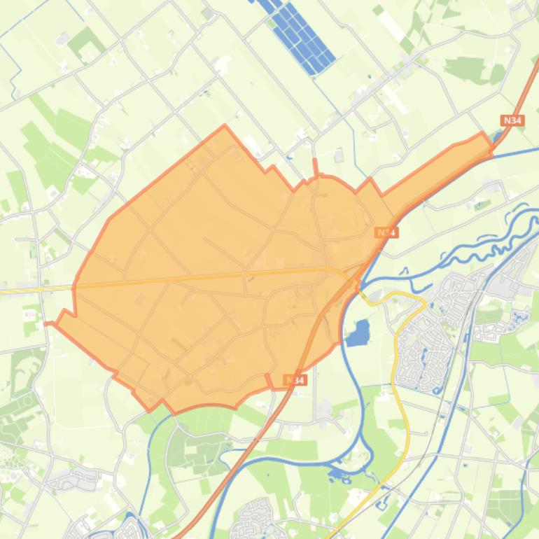 Kaart van de wijk Ane.