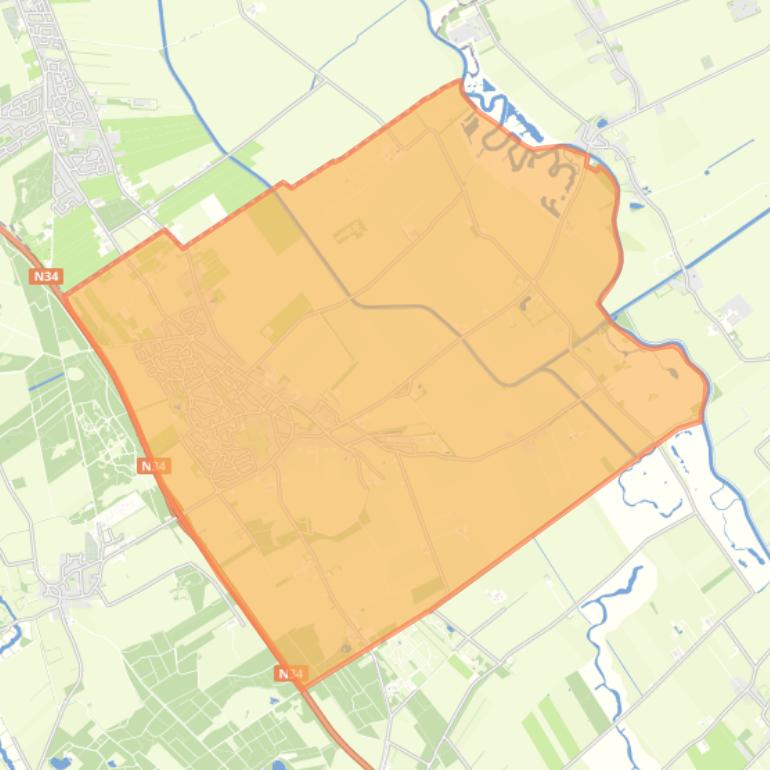 Kaart van de wijk Annen.