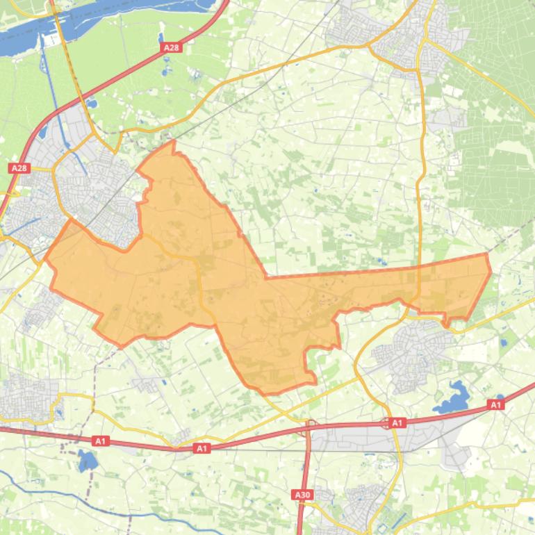 Kaart van de wijk Appel Driedorp Kruishaar Prinsenkamp en Slichtenhorst.