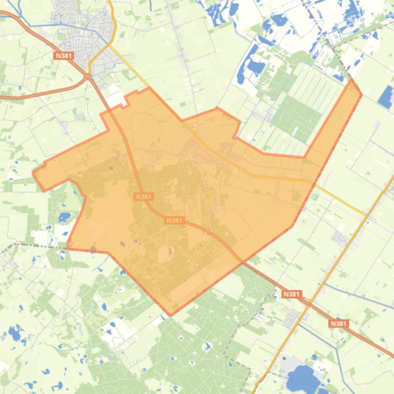 Kaart van de wijk Appelscha.