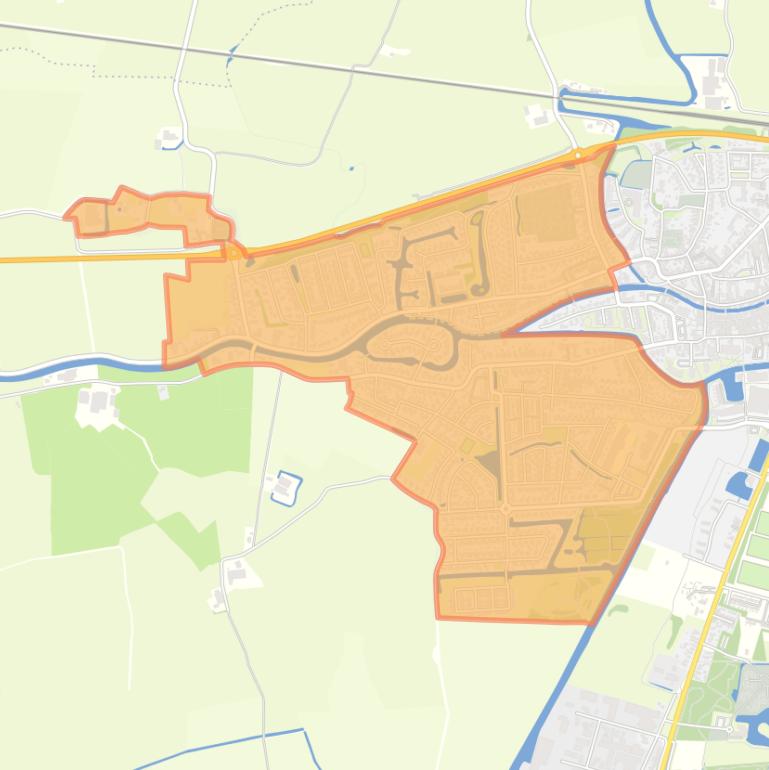 Kaart van de wijk Appingedam-West.