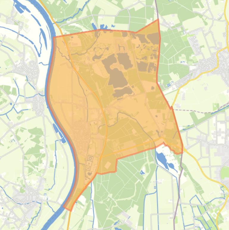 Kaart van de wijk Arcen.