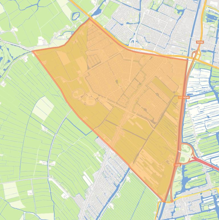 Kaart van de wijk Assendelft-Noord.