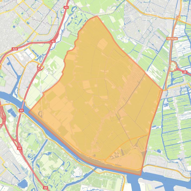 Kaart van de wijk Assendelft-Zuid.