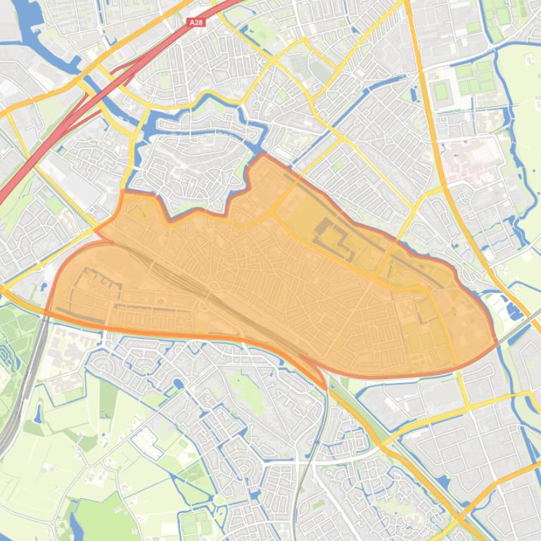 Kaart van de wijk Assendorp.