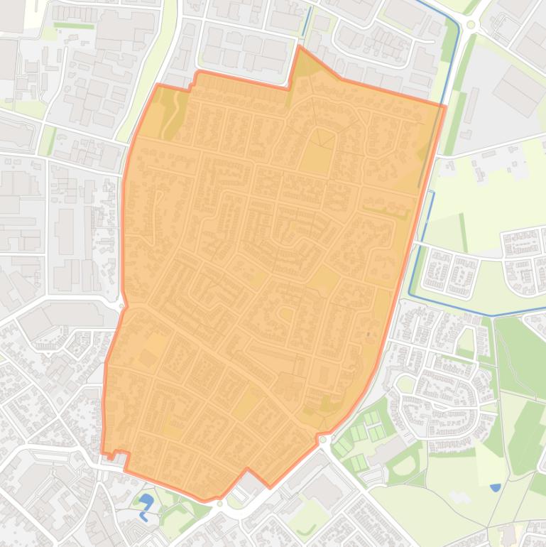 Kaart van de wijk Asten noord.