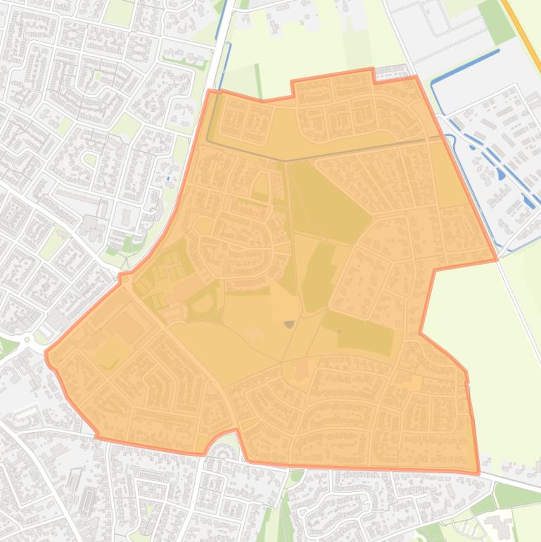 Kaart van de wijk Asten oost.