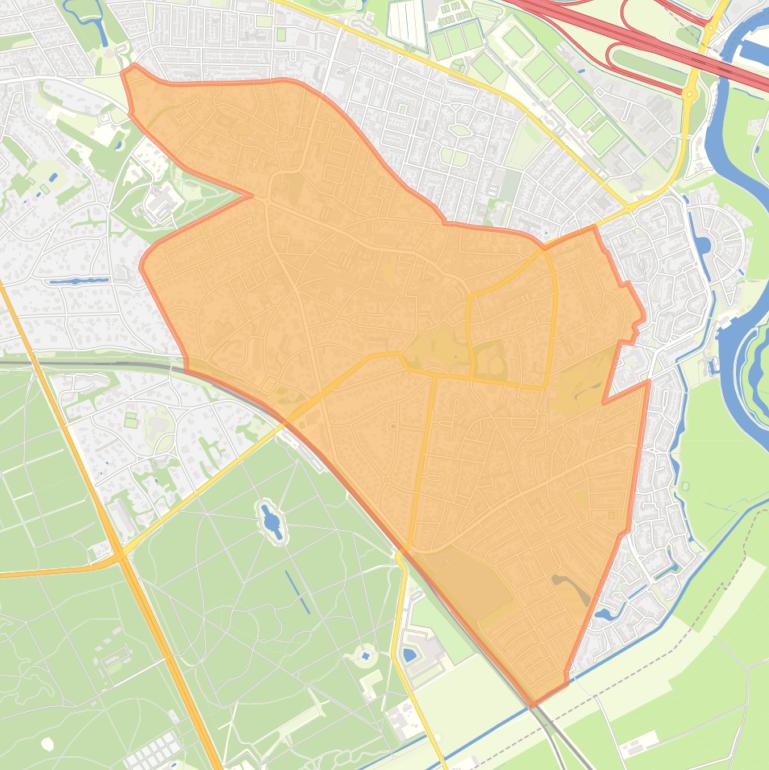 Kaart van de wijk Baarn.