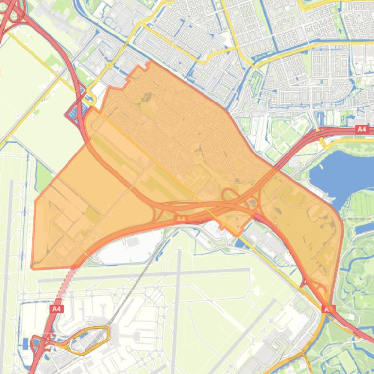 Kaart van de wijk Badhoevedorp.