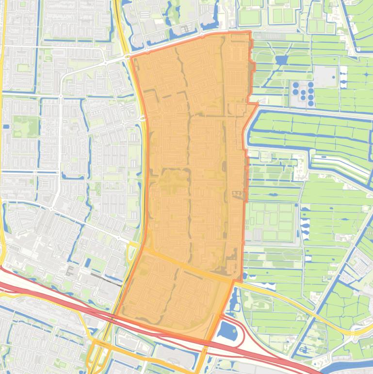 Kaart van de wijk Bankras Kostverloren.