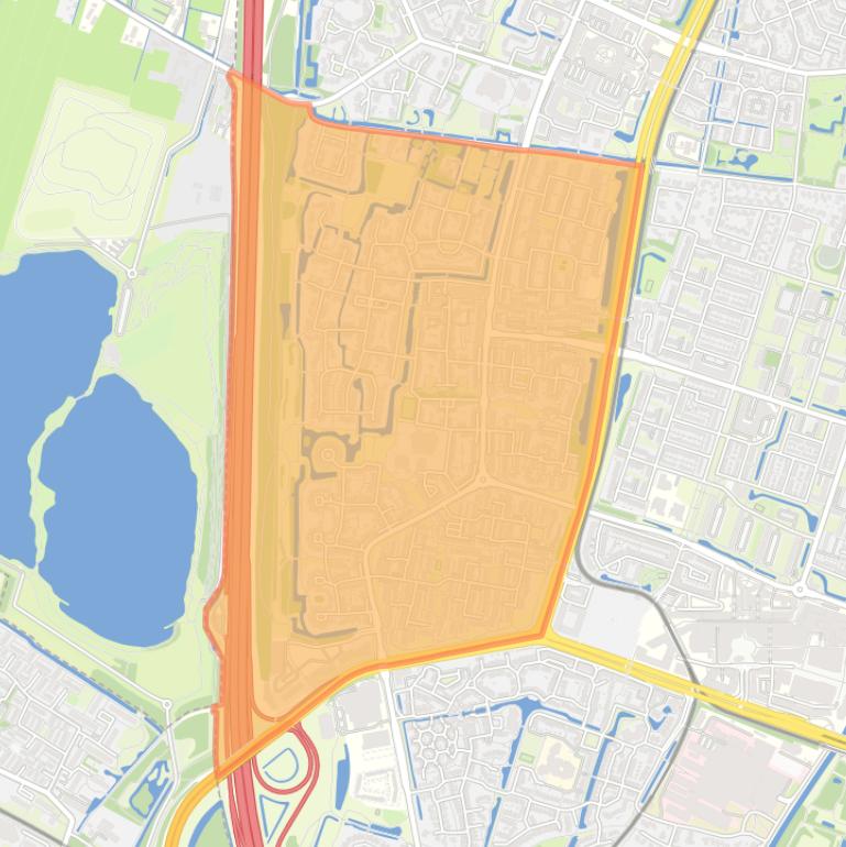 Kaart van de wijk Batau Zuid.