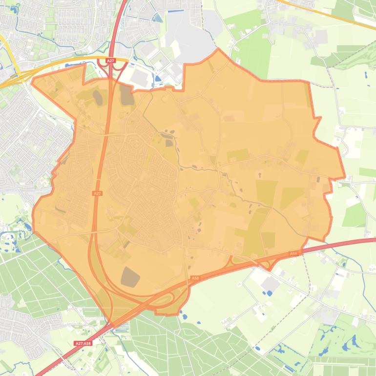 Kaart van de wijk Bavel.