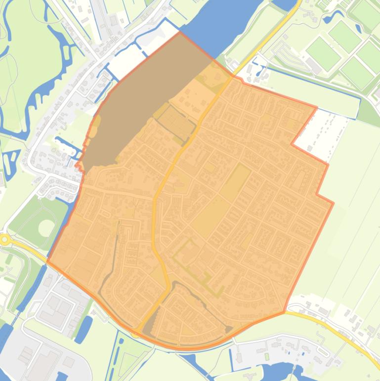 Kaart van de wijk Bebouwde kom Heerjansdam.