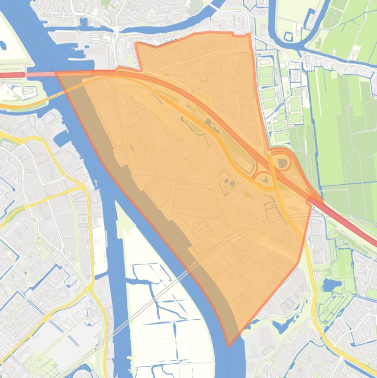 Kaart van de wijk Bedrijventerrein.