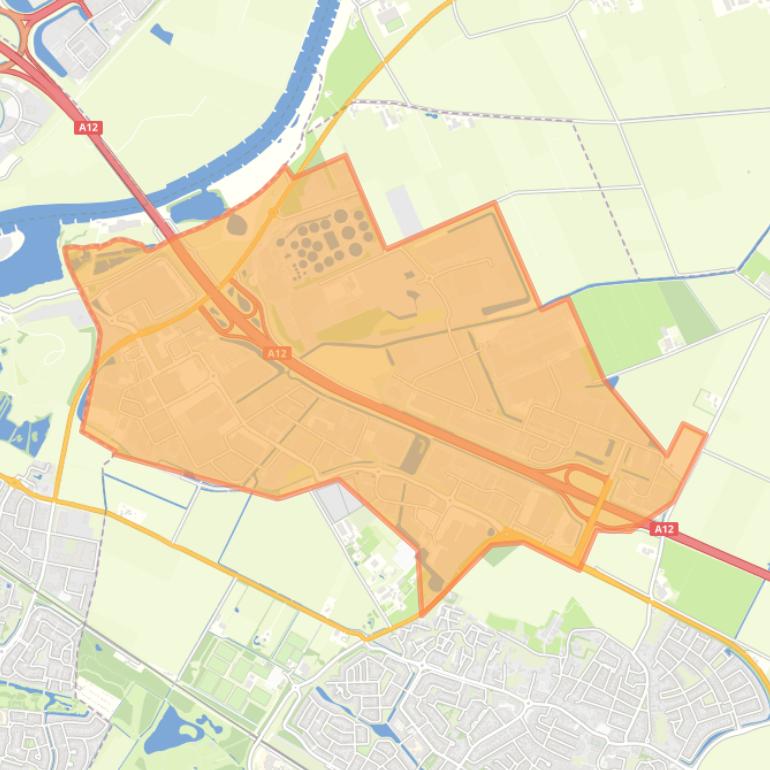 Kaart van de wijk Bedrijventerrein.