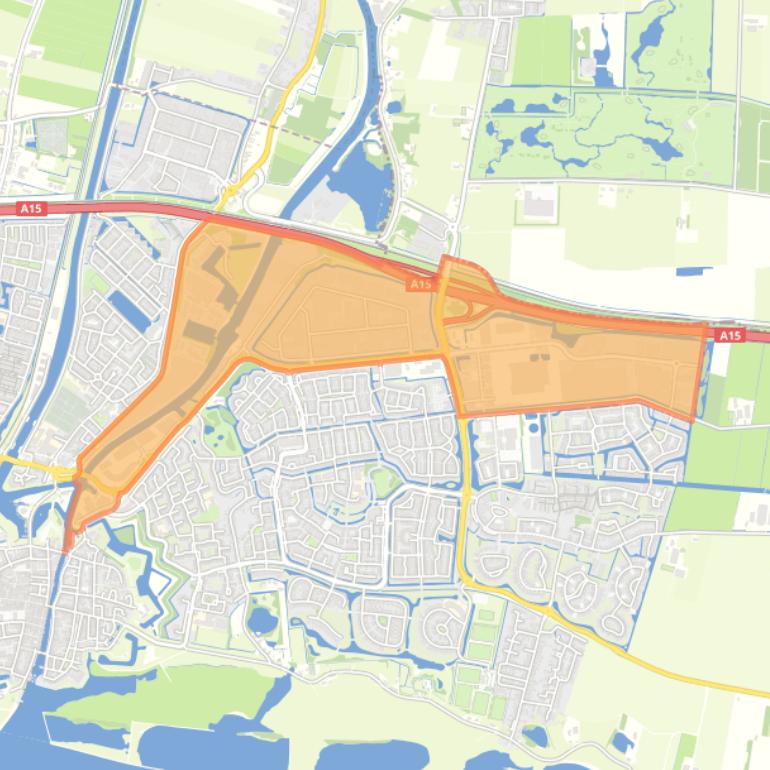 Kaart van de wijk Bedrijventerrein Oost.