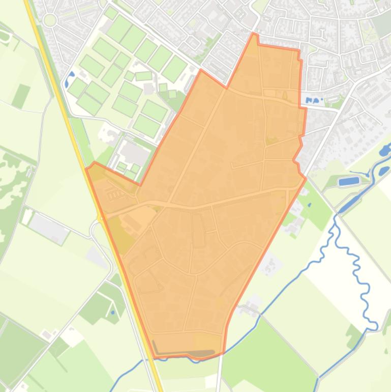 Kaart van de wijk Bedrijventerrein Tijvoort.