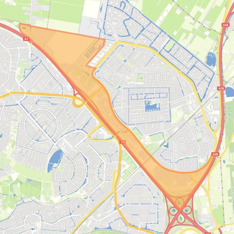 Kaart van de wijk Bedrijventerrein Vathorst.