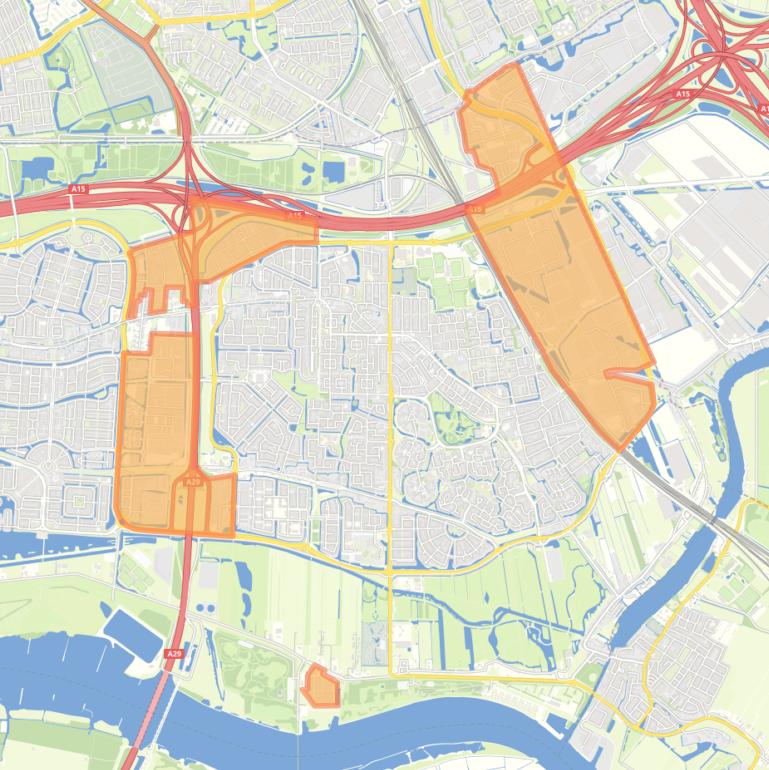 Kaart van de wijk Bedrijventerreinen.