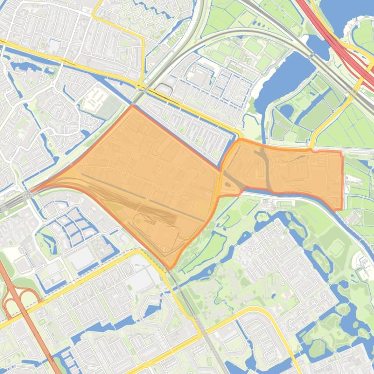 Kaart van de wijk Bedrijventerreinen.