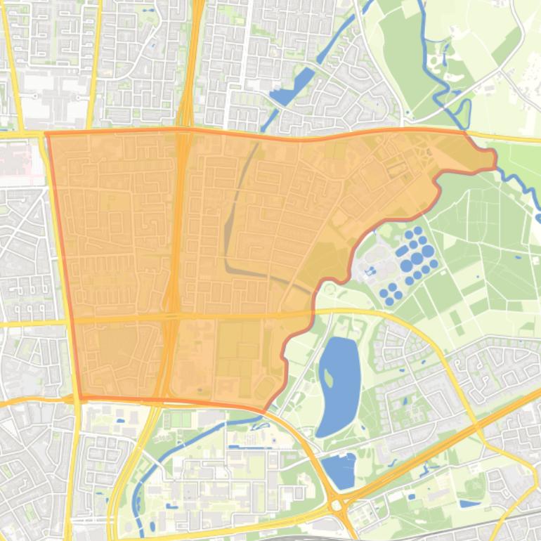 Kaart van de wijk Begijnenbroek.