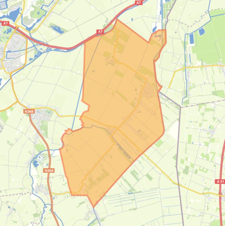 Kaart van de wijk Bellingwolde.