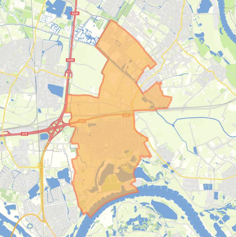 Kaart van de wijk Bemmel.