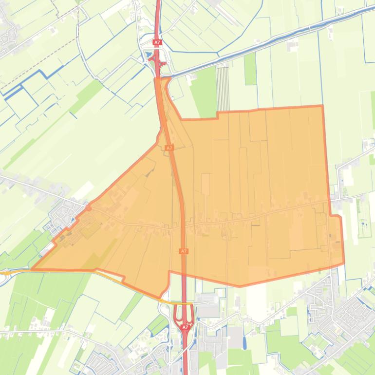 Kaart van de wijk Benningbroek.