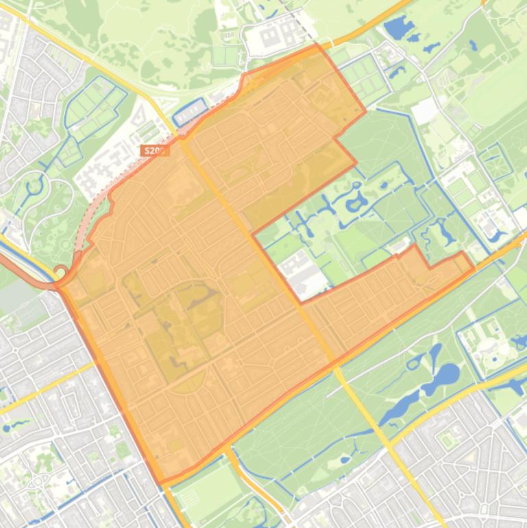 Kaart van de wijk Benoordenhout.