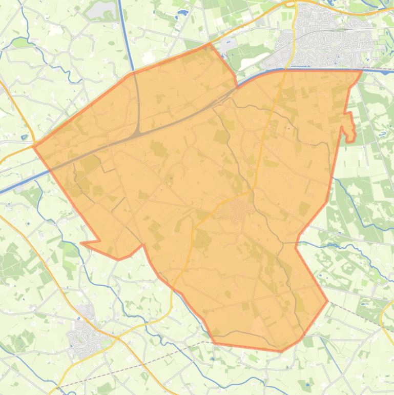 Kaart van de wijk Bentelo.