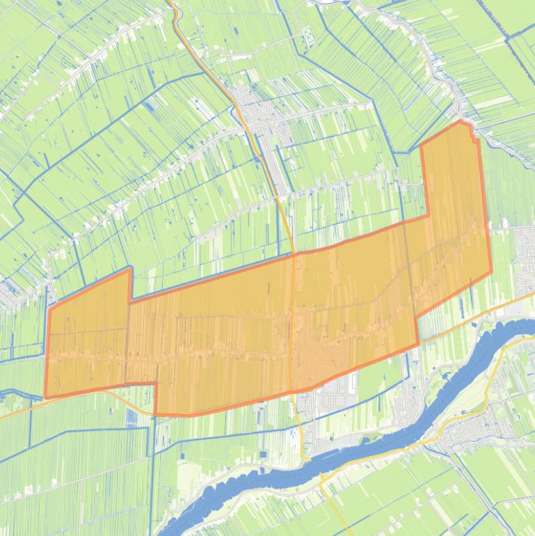 Kaart van de wijk Bergambacht.